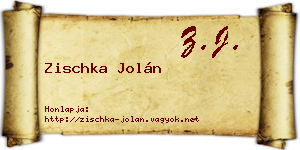 Zischka Jolán névjegykártya